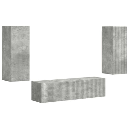 vidaXL Meuble TV mural 2 pcs Bois d'ingénierie Gris béton