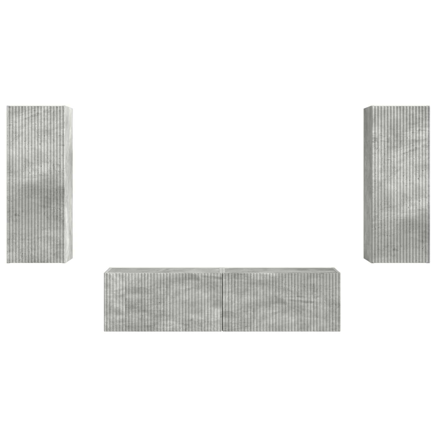 vidaXL Meuble TV mural 2 pcs Bois d'ingénierie Gris béton