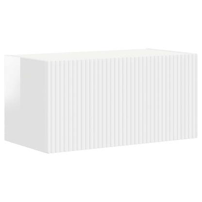vidaXL Ensemble meuble TV mural 2 pcs Blanc brillant Bois d'ingénierie