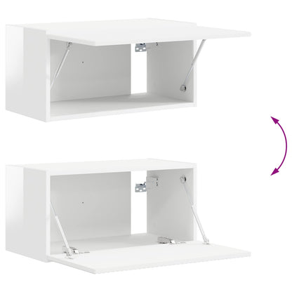 vidaXL Ensemble meuble TV mural 2 pcs Blanc brillant Bois d'ingénierie