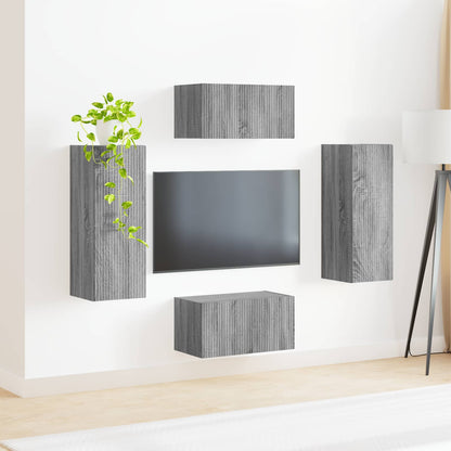 vidaXL TV-Schrankset Wandmontiert 2 pcs Graues Sonoma Holzwerkstoff