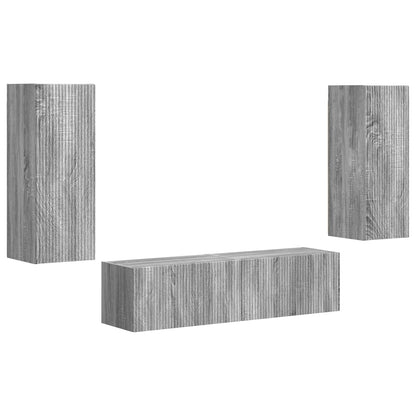 vidaXL TV-Schrankset Wandmontiert 2 pcs Graues Sonoma Holzwerkstoff
