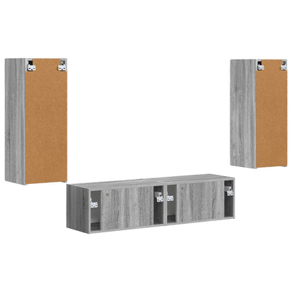 vidaXL TV-Schrankset Wandmontiert 2 pcs Graues Sonoma Holzwerkstoff