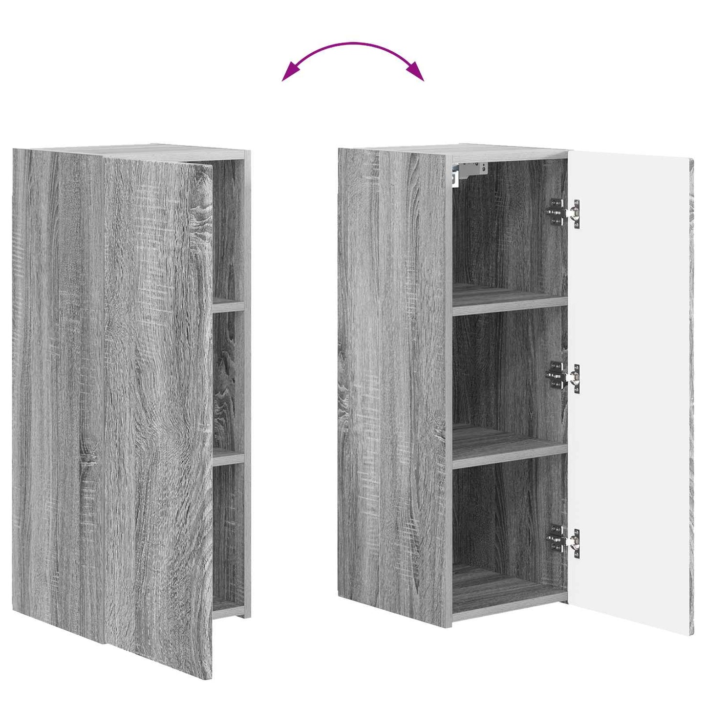 vidaXL TV-Schrankset Wandmontiert 2 pcs Graues Sonoma Holzwerkstoff