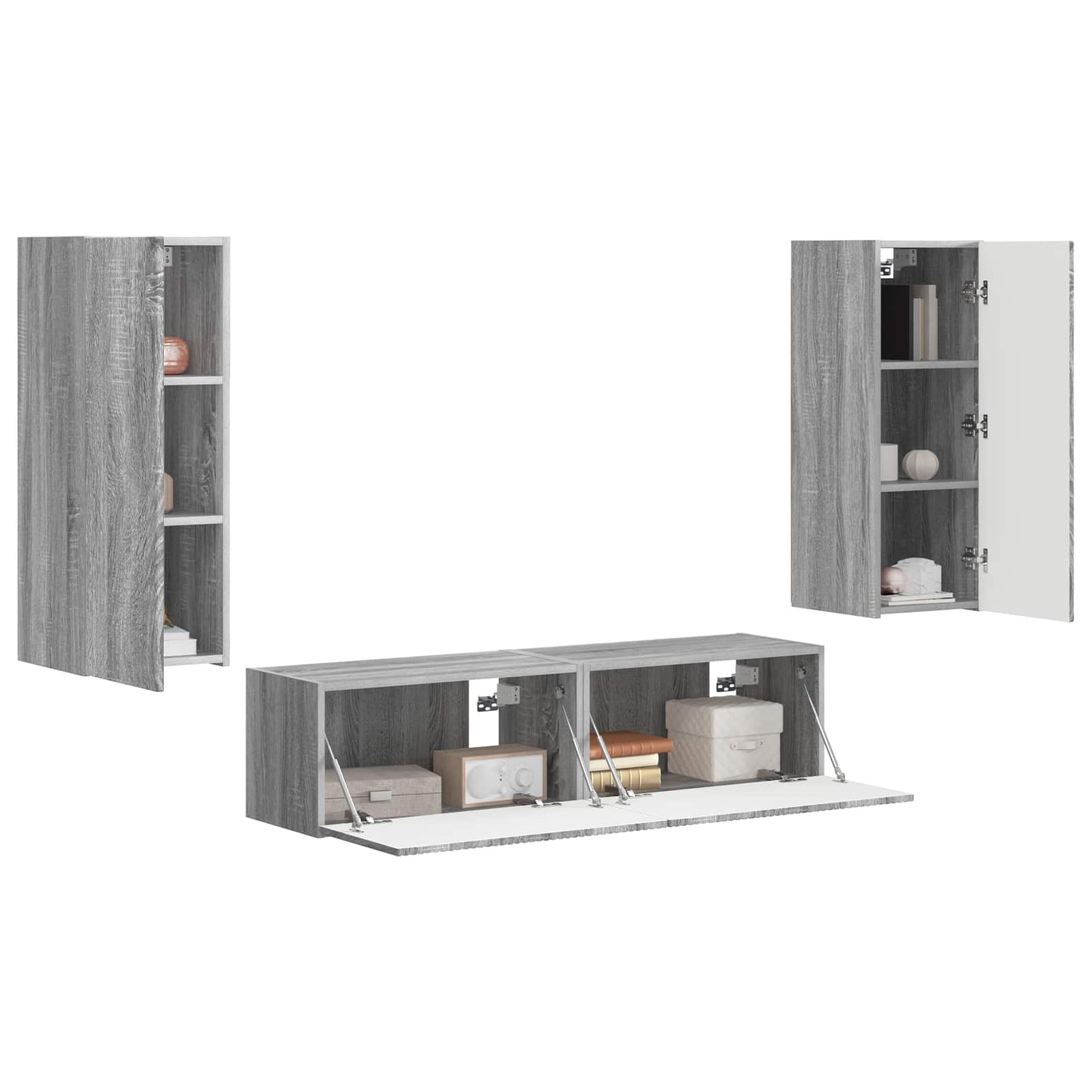vidaXL TV-Schrankset Wandmontiert 2 pcs Graues Sonoma Holzwerkstoff