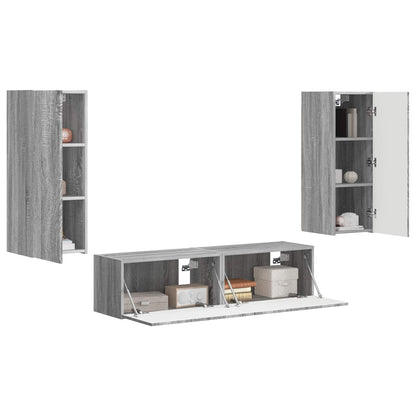 vidaXL TV-Schrankset Wandmontiert 2 pcs Graues Sonoma Holzwerkstoff