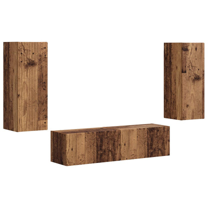 TV-Schrankset Wandmontiert 2 pcs Altholz Holzwerkstoff