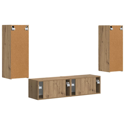vidaXL TV-Schrankset Wandmontiert 2 pcs Artisan-Eiche Holzwerkstoff
