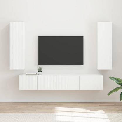 vidaXL TV-Schrankset Wandmontiert 3 pcs Weiß Holzwerkstoff