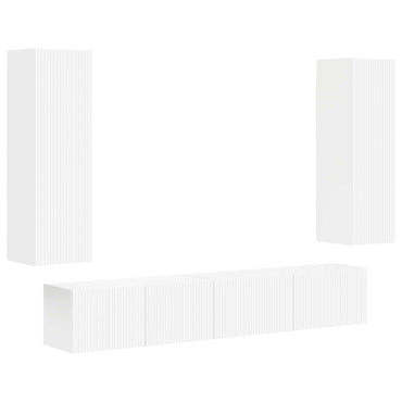 vidaXL TV-Schrankset Wandmontiert 3 pcs Weiß Holzwerkstoff