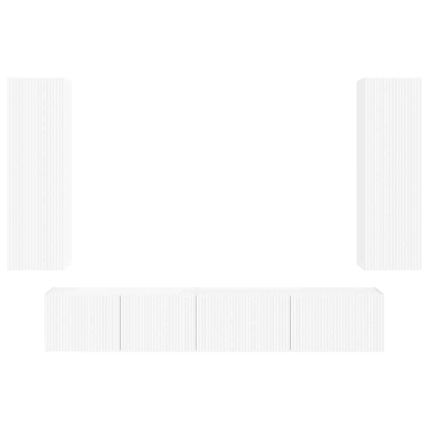vidaXL TV-Schrankset Wandmontiert 3 pcs Weiß Holzwerkstoff