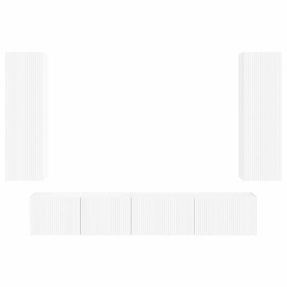 vidaXL TV-Schrankset Wandmontiert 3 pcs Weiß Holzwerkstoff