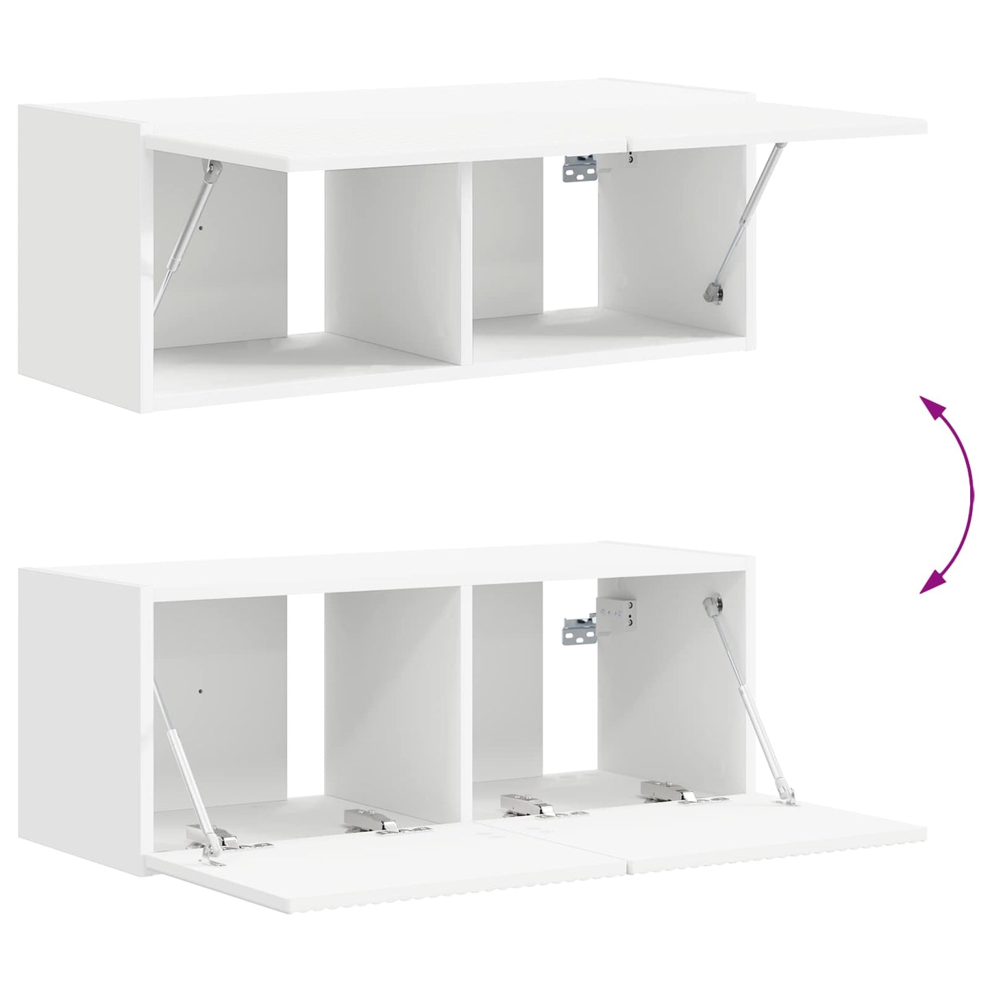 vidaXL TV-Schrankset Wandmontiert 3 pcs Weiß Holzwerkstoff