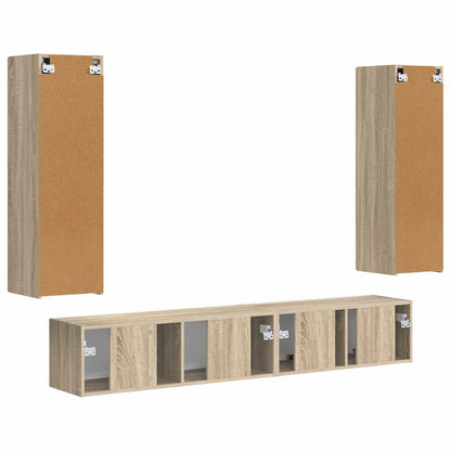 vidaXL TV-Schrankset Wandmontiert 3 pcs Sonoma-Eiche Holzwerkstoff