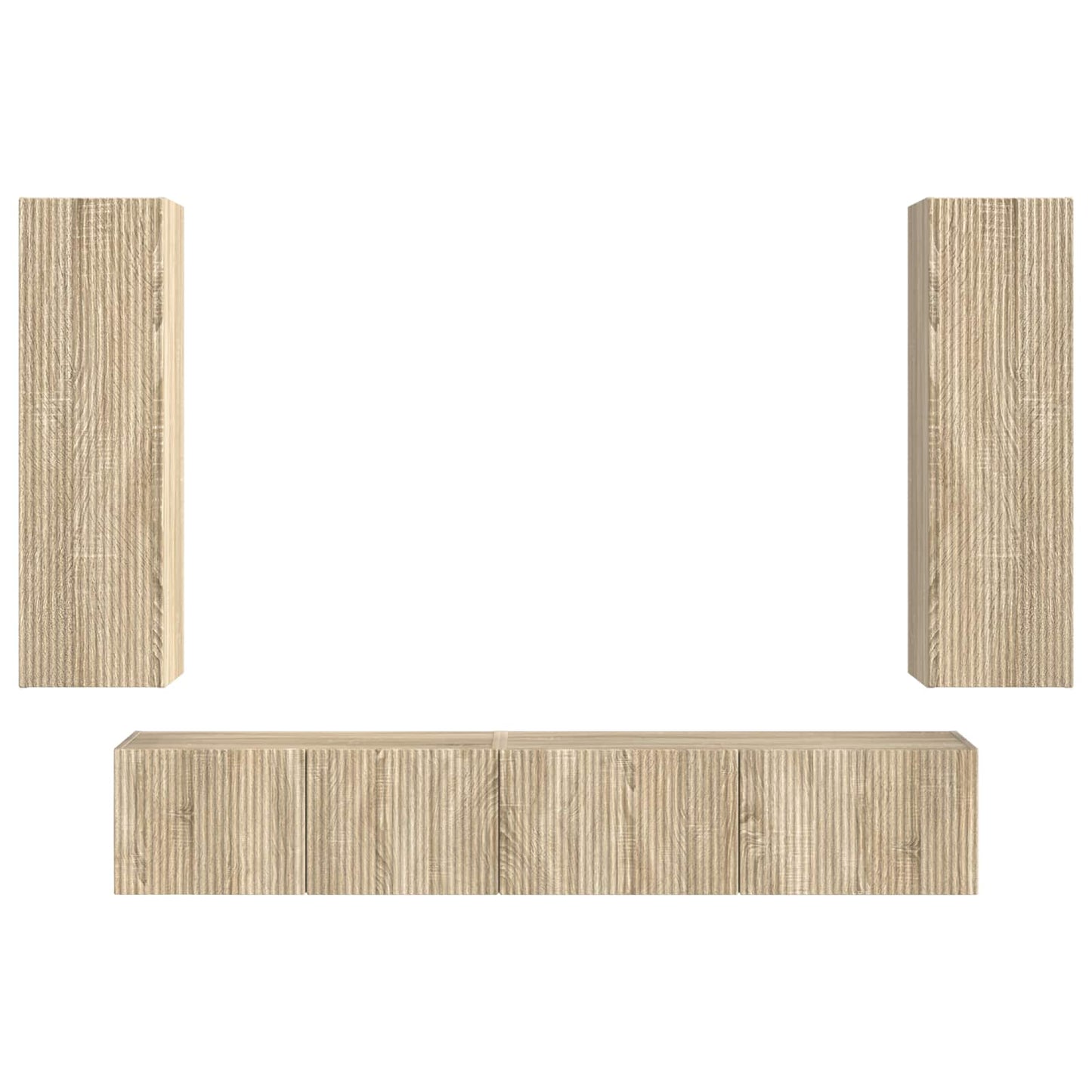 vidaXL TV-Schrankset Wandmontiert 3 pcs Sonoma-Eiche Holzwerkstoff