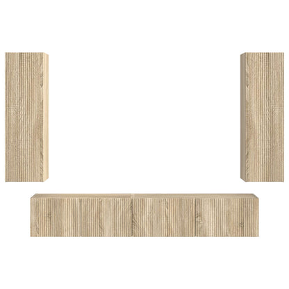 vidaXL TV-Schrankset Wandmontiert 3 pcs Sonoma-Eiche Holzwerkstoff