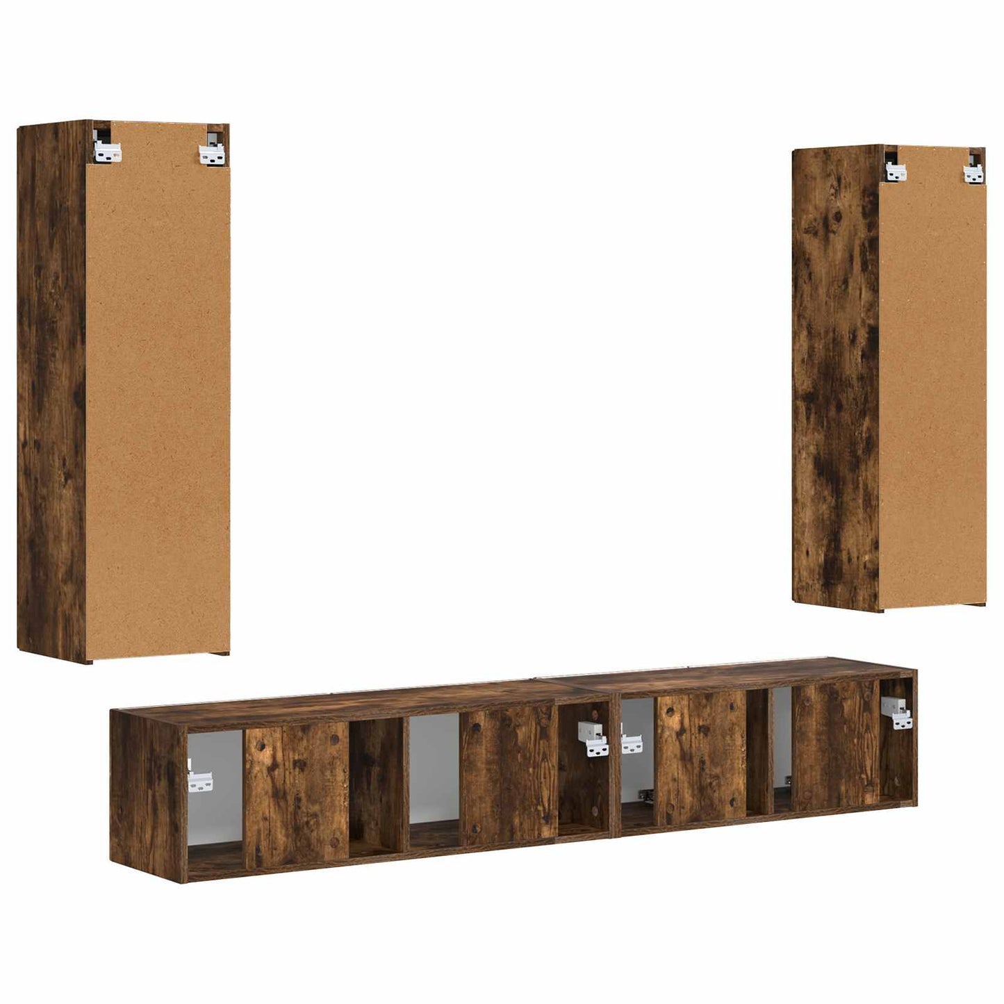 vidaXL TV-Schrankset 3 pcs Geräucherte Eiche Holzwerkstoff