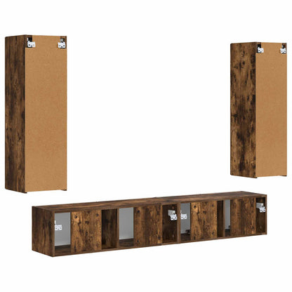 vidaXL TV-Schrankset 3 pcs Geräucherte Eiche Holzwerkstoff