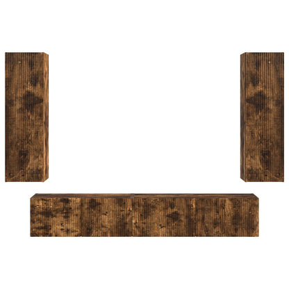 vidaXL TV-Schrankset 3 pcs Geräucherte Eiche Holzwerkstoff