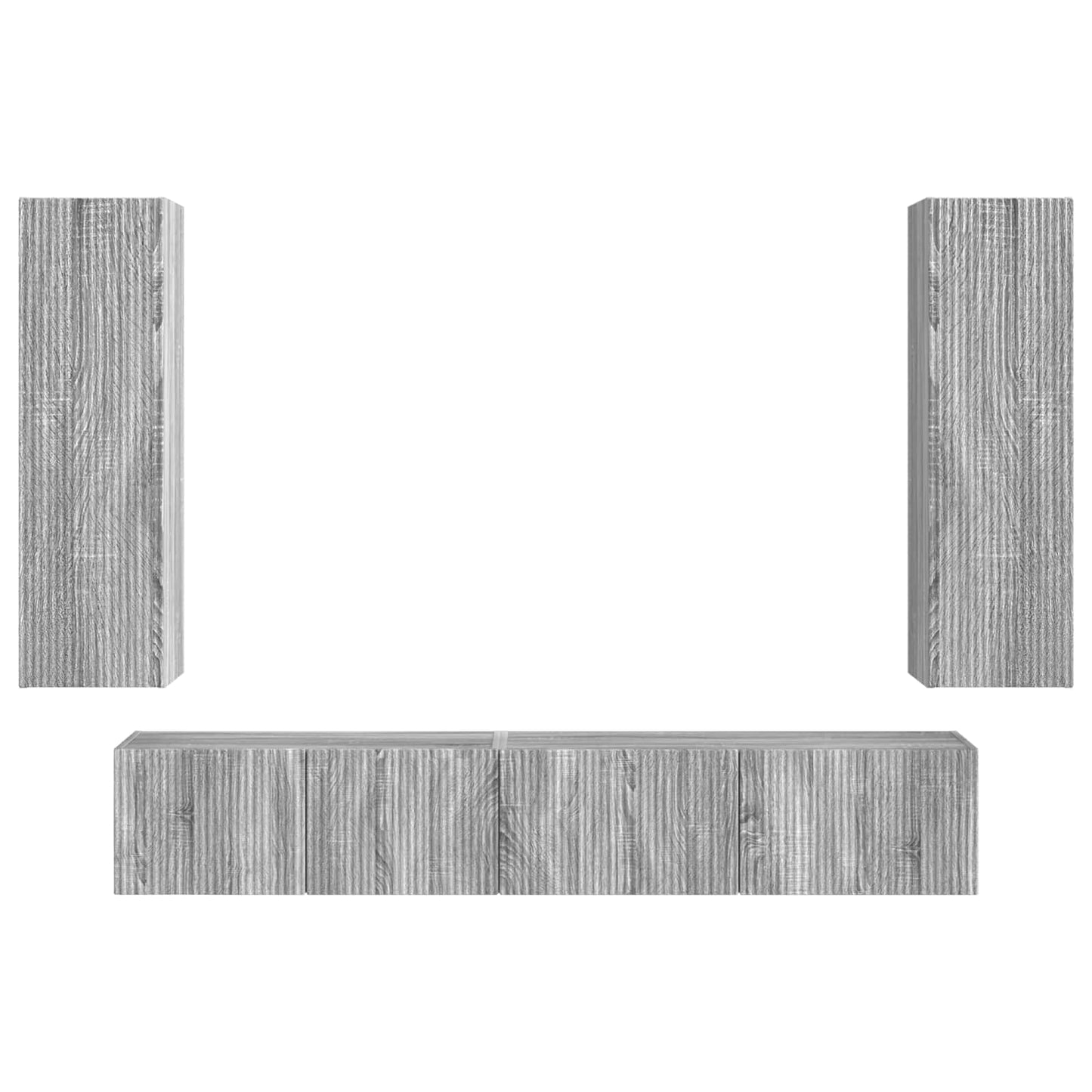 vidaXL TV-Schrankset Wandmontiert 3 pcs Graues Sonoma Holzwerkstoff