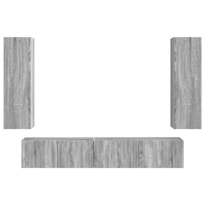 vidaXL TV-Schrankset Wandmontiert 3 pcs Graues Sonoma Holzwerkstoff