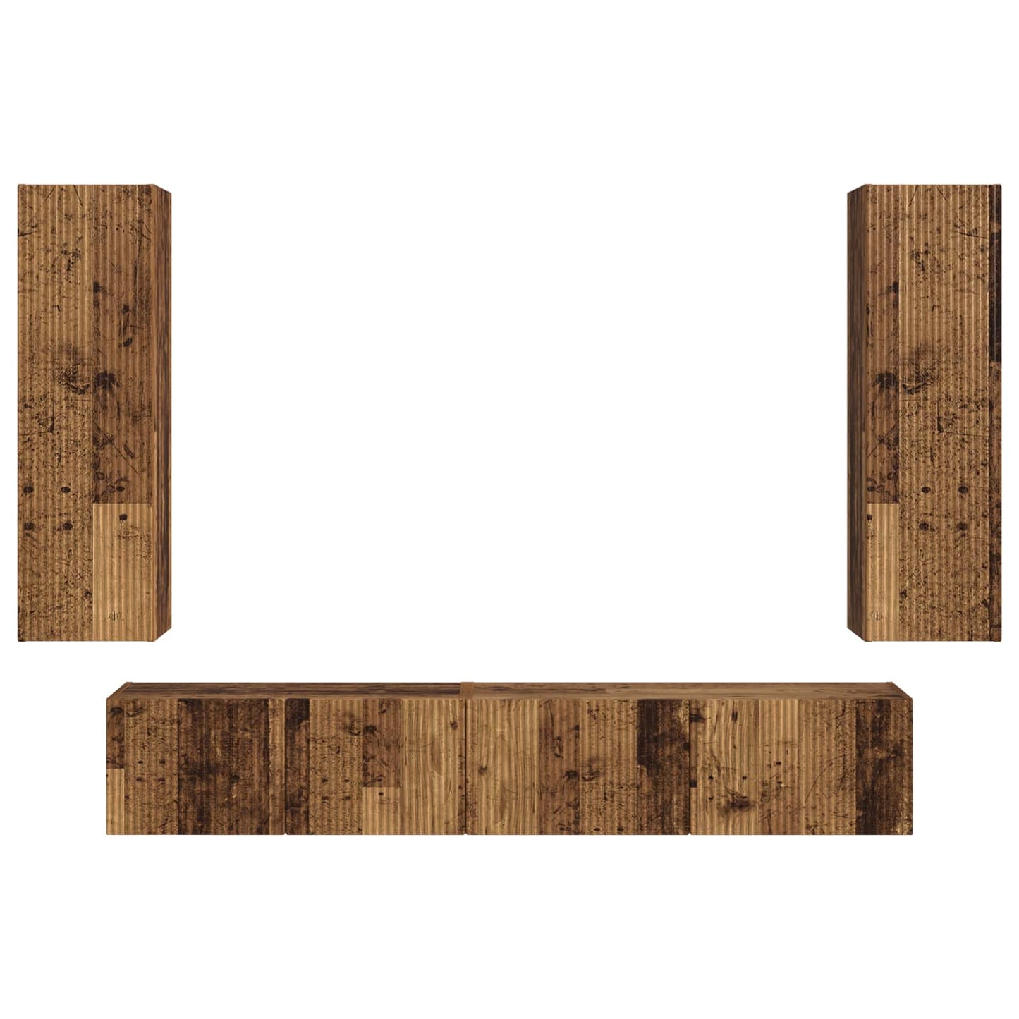 vidaXL TV-Schrankset Wandmontiert 3 pcs Altholz Holzwerkstoff