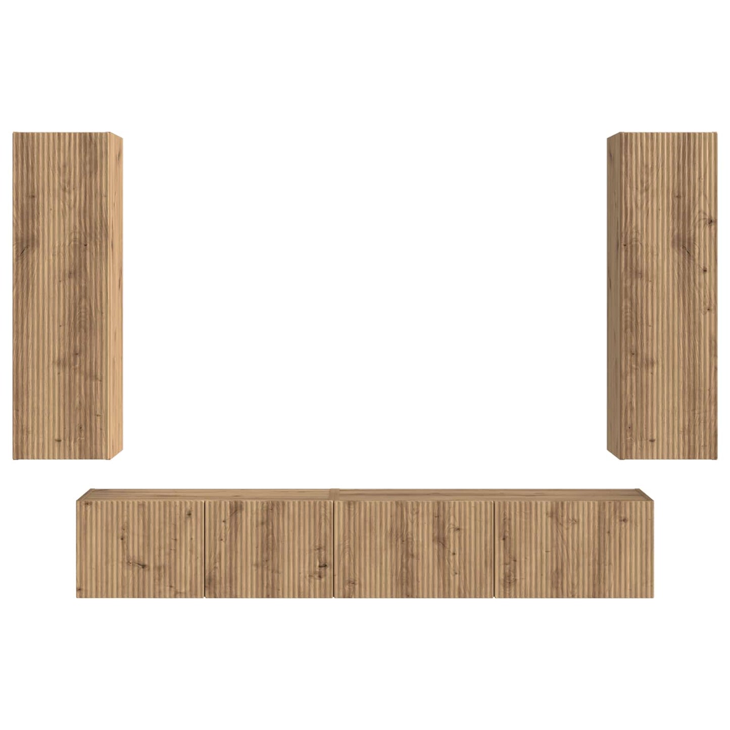 vidaXL TV-Schrankset Wandmontiert 3 pcs Artisan-Eiche Holzwerkstoff