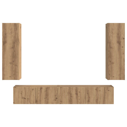 vidaXL TV-Schrankset Wandmontiert 3 pcs Artisan-Eiche Holzwerkstoff