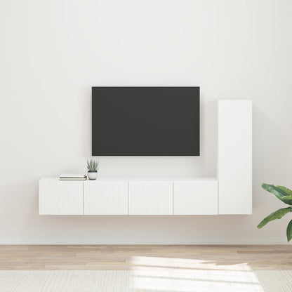 vidaXL TV-Schrankset Wandmontiert 3 pcs Weiß Holzwerkstoff