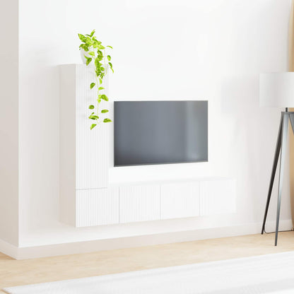 vidaXL TV-Schrankset Wandmontiert 3 pcs Weiß Holzwerkstoff