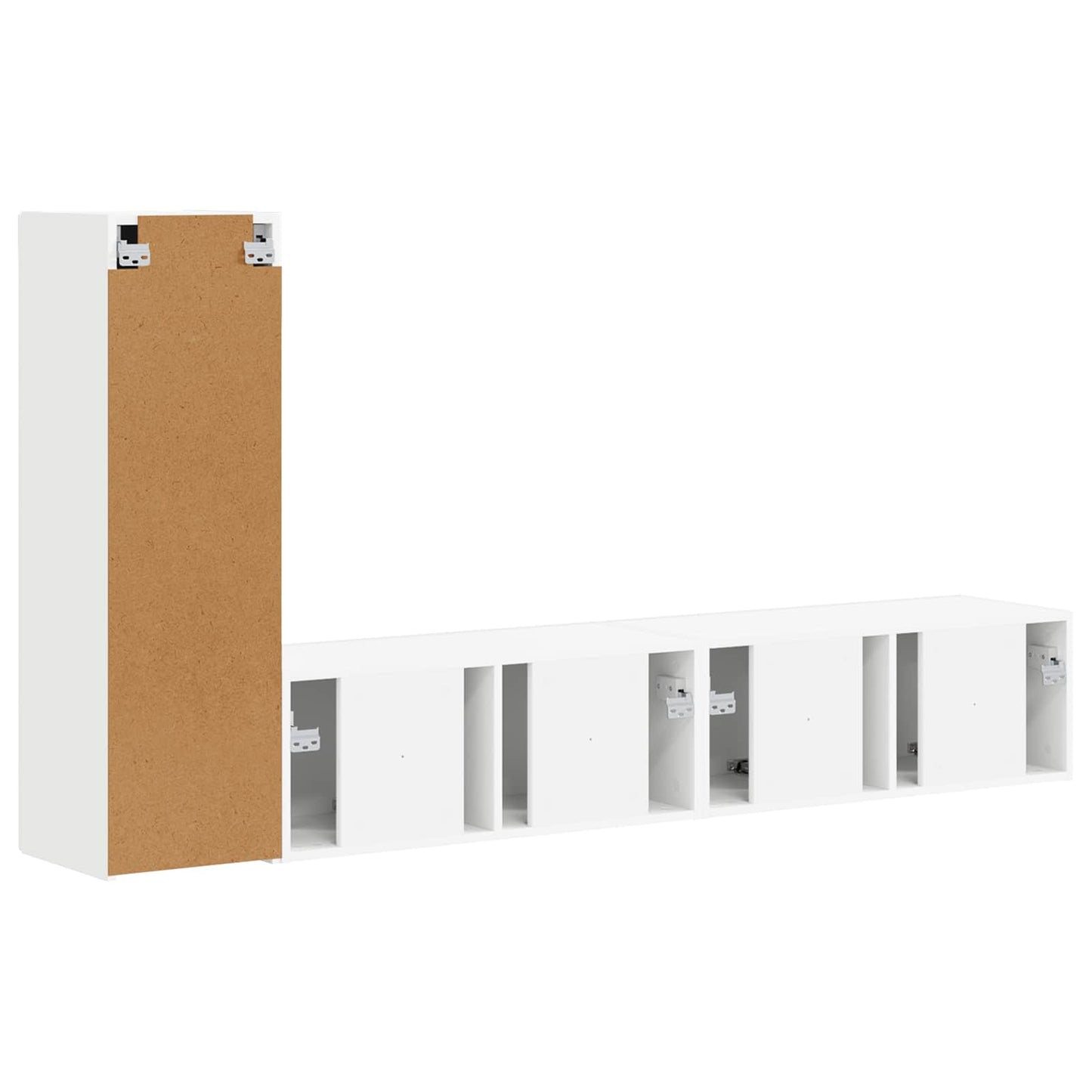 vidaXL TV-Schrankset Wandmontiert 3 pcs Weiß Holzwerkstoff