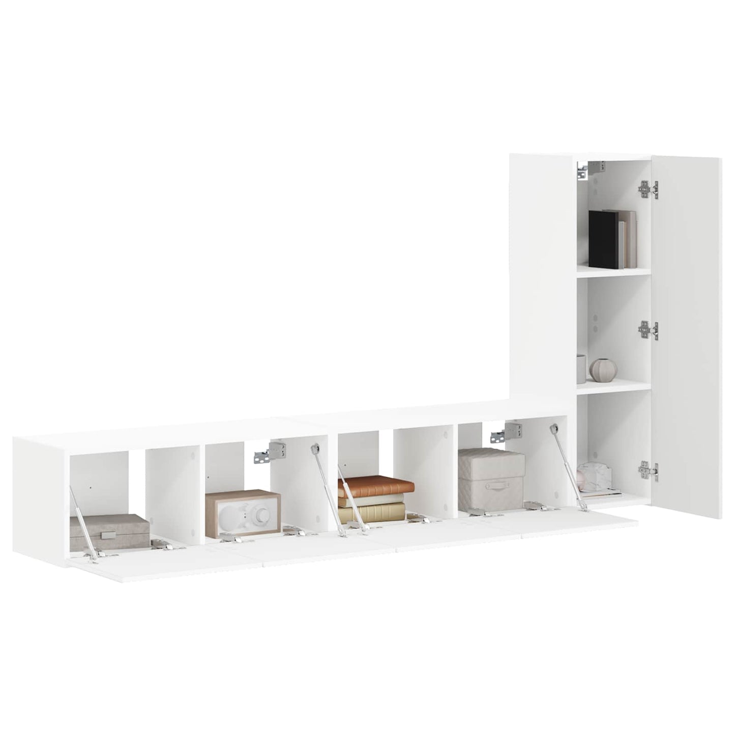 vidaXL TV-Schrankset Wandmontiert 3 pcs Weiß Holzwerkstoff