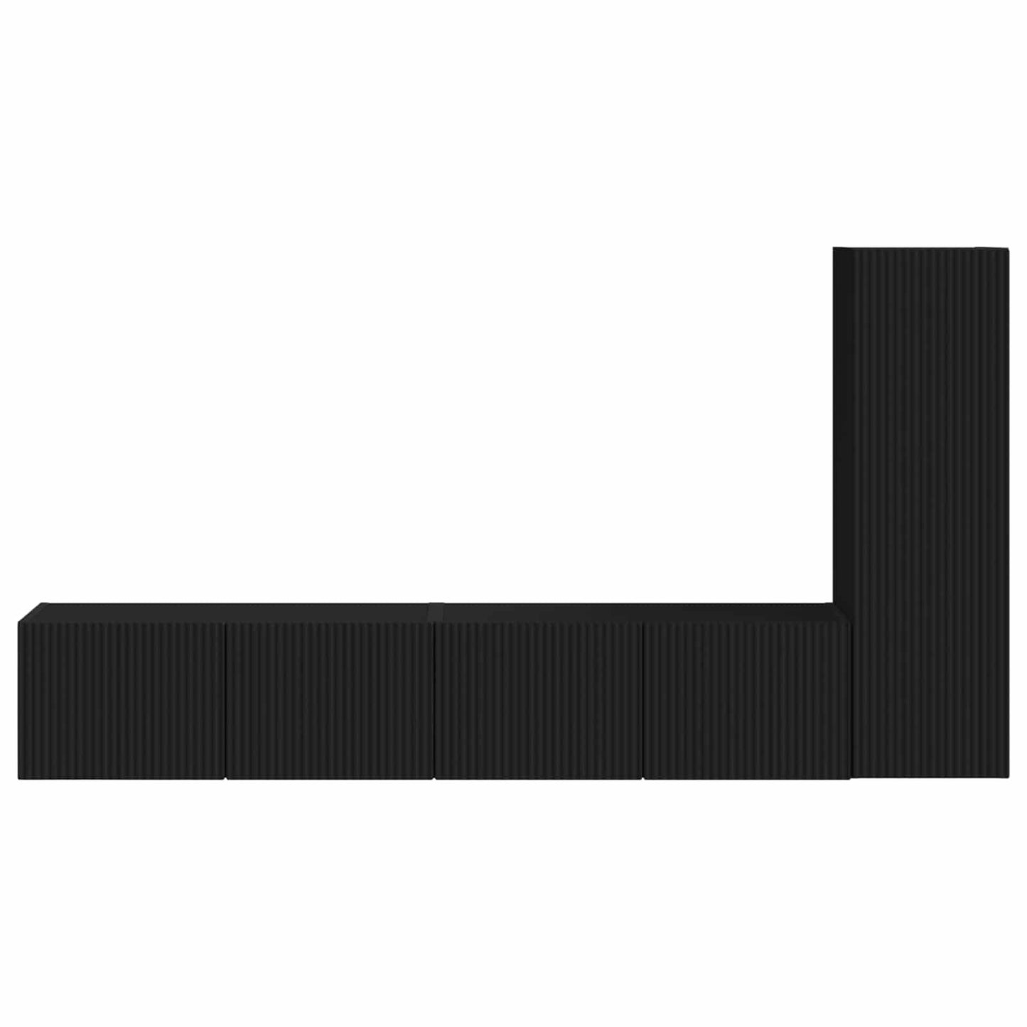 TV-Schrankset Wandmontiert 3 pcs Schwarz Holzwerkstoff