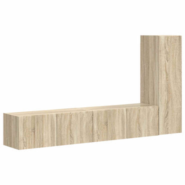 vidaXL TV-Schrankset Wandmontiert 3 pcs Sonoma-Eiche Holzwerkstoff