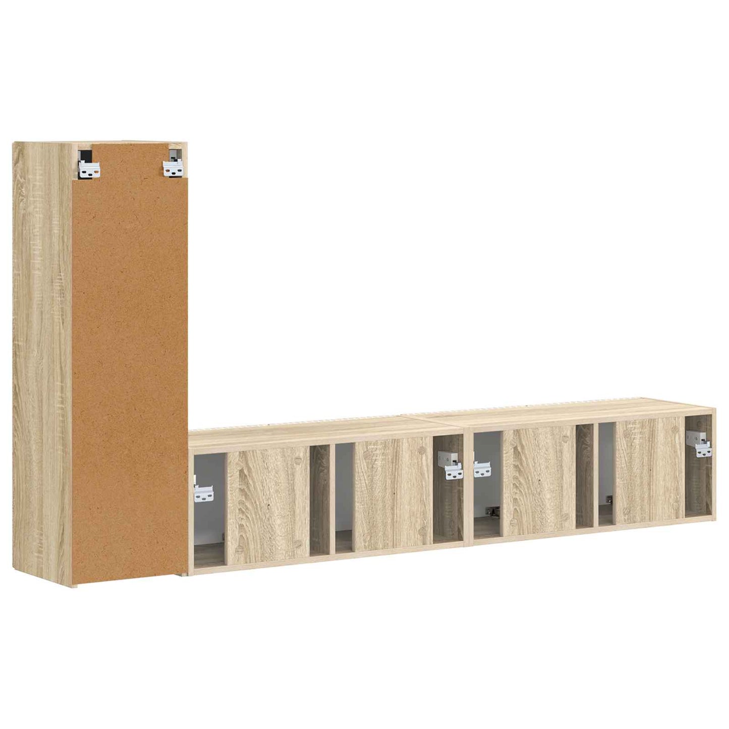 vidaXL TV-Schrankset Wandmontiert 3 pcs Sonoma-Eiche Holzwerkstoff