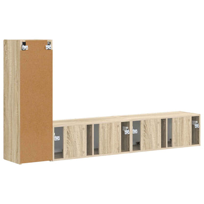 vidaXL TV-Schrankset Wandmontiert 3 pcs Sonoma-Eiche Holzwerkstoff