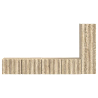 vidaXL TV-Schrankset Wandmontiert 3 pcs Sonoma-Eiche Holzwerkstoff
