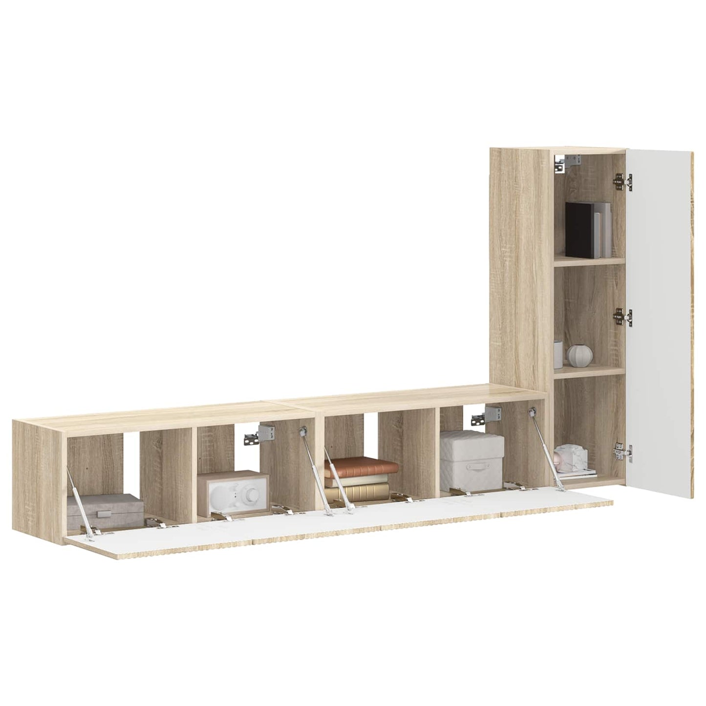 vidaXL TV-Schrankset Wandmontiert 3 pcs Sonoma-Eiche Holzwerkstoff