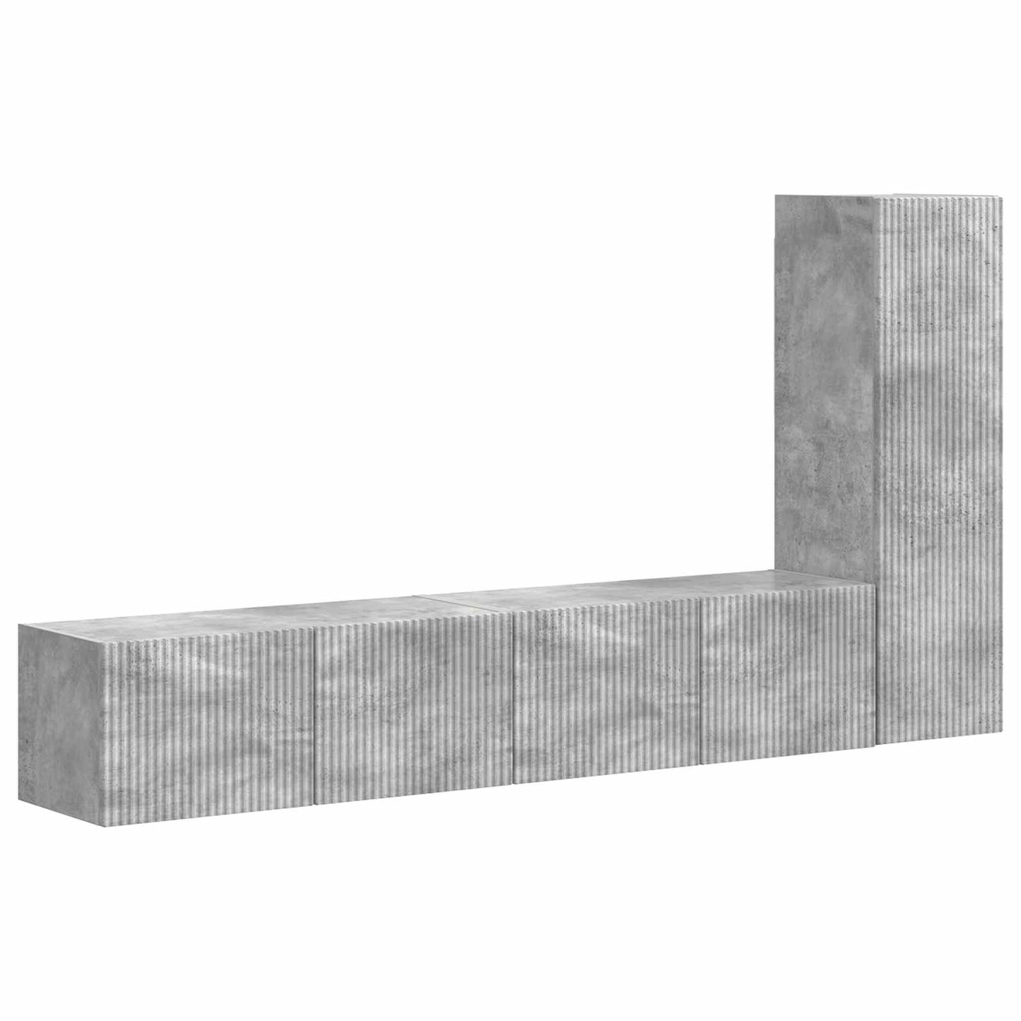 vidaXL TV-Schrankset Wandmontiert 3 pcs Beton Grau Holzwerkstoff
