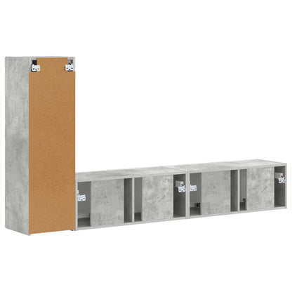 vidaXL TV-Schrankset Wandmontiert 3 pcs Beton Grau Holzwerkstoff