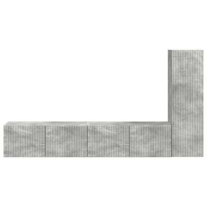 vidaXL TV-Schrankset Wandmontiert 3 pcs Beton Grau Holzwerkstoff