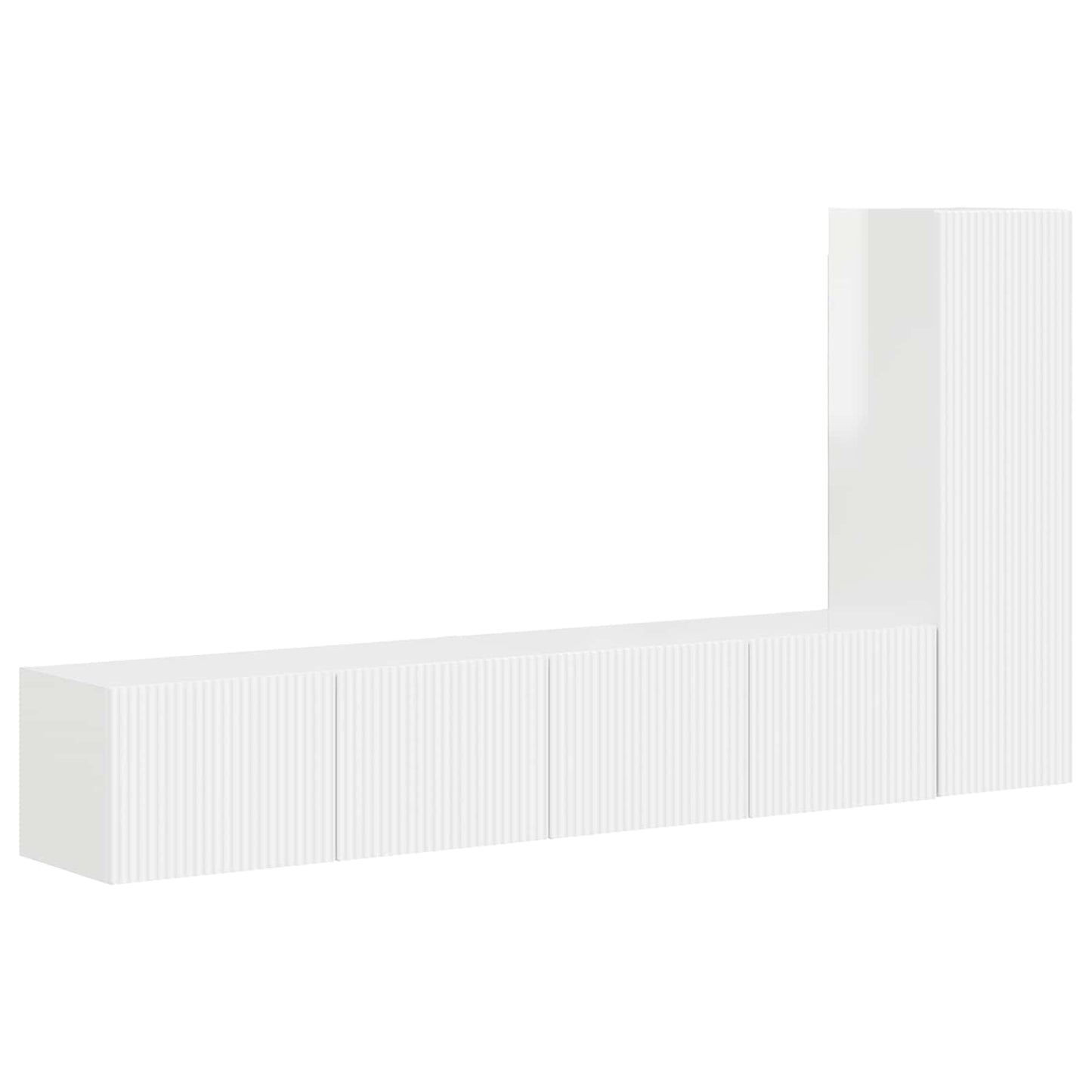 vidaXL TV-Schrankset Wandmontiert 3 pcs Hochglanz Weiß Holzwerkstoff