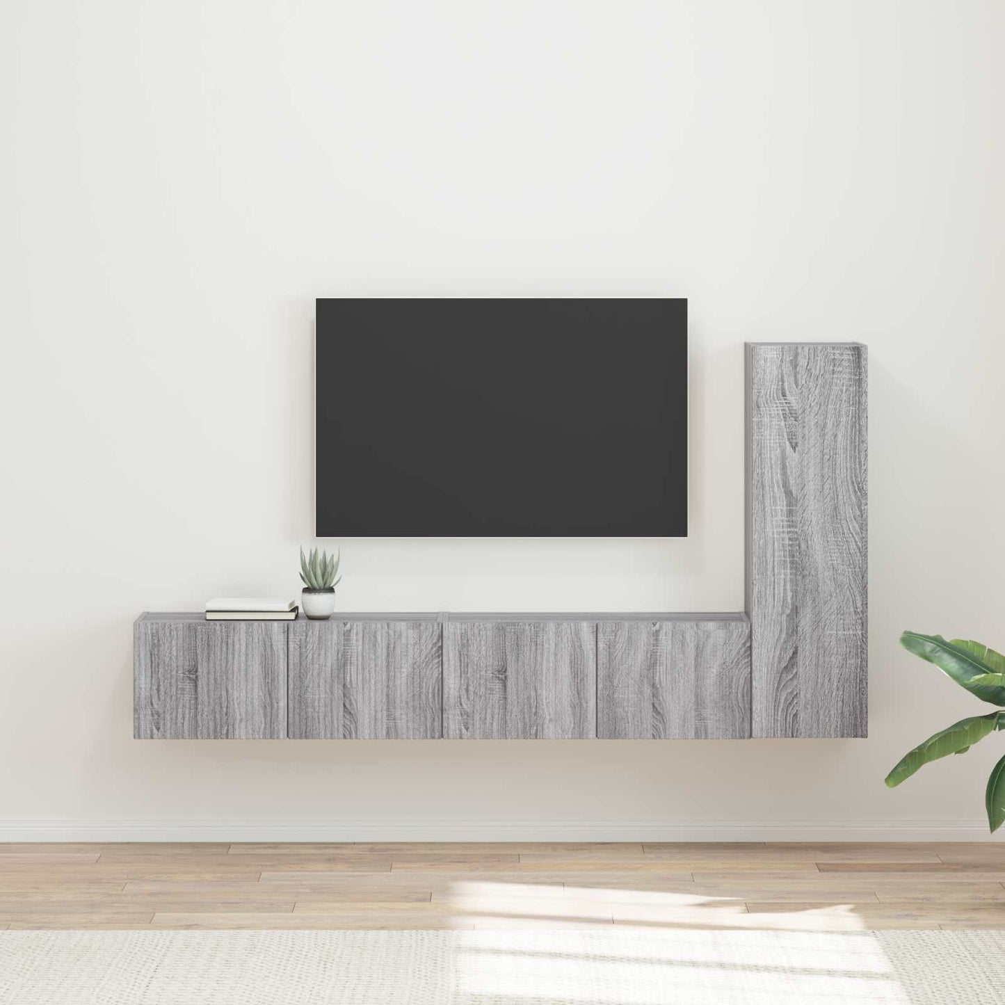 vidaXL TV-Schrankset Wandmontiert 3 pcs Graues Sonoma Holzwerkstoff
