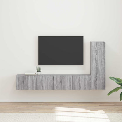 vidaXL TV-Schrankset Wandmontiert 3 pcs Graues Sonoma Holzwerkstoff