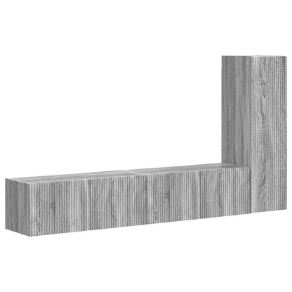 vidaXL TV-Schrankset Wandmontiert 3 pcs Graues Sonoma Holzwerkstoff