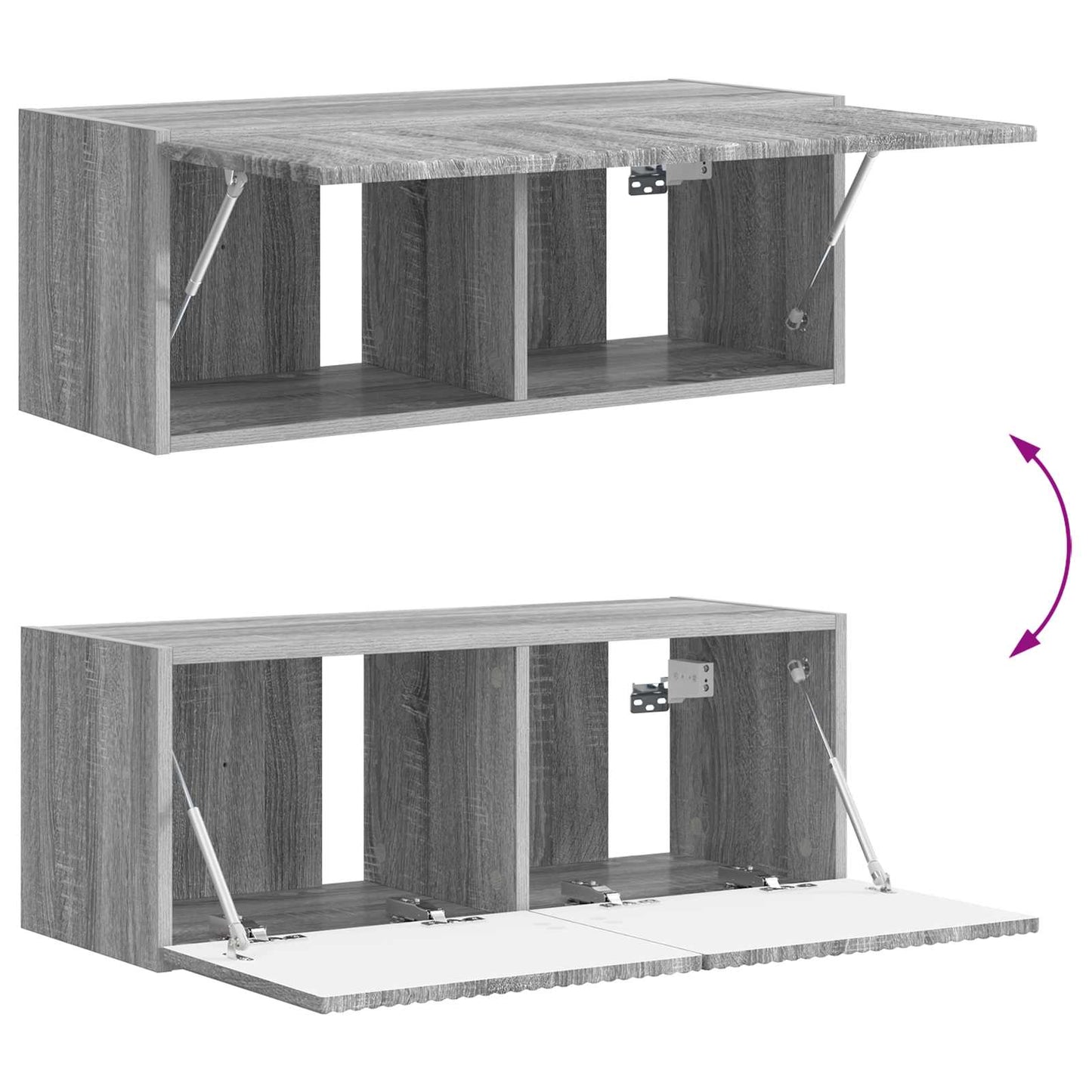 vidaXL TV-Schrankset Wandmontiert 3 pcs Graues Sonoma Holzwerkstoff