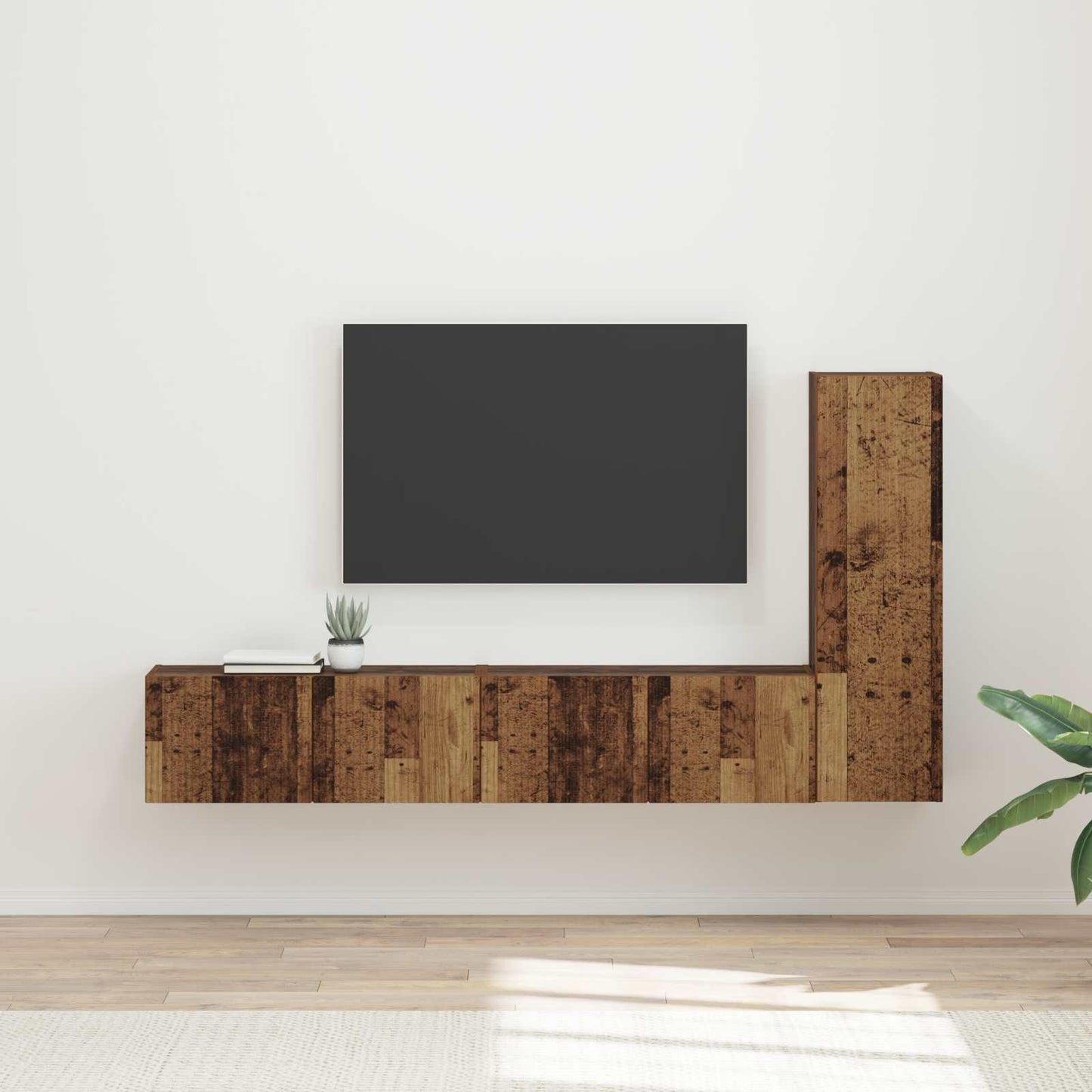 TV-Schrankset Wandmontiert 3 pcs Altholz Holzwerkstoff