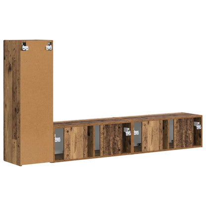 TV-Schrankset Wandmontiert 3 pcs Altholz Holzwerkstoff