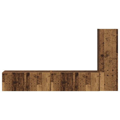 TV-Schrankset Wandmontiert 3 pcs Altholz Holzwerkstoff