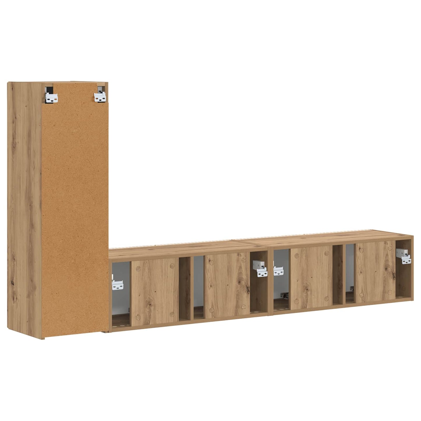 vidaXL TV-Schrankset Wandmontiert 3 pcs Artisan-Eiche Holzwerkstoff
